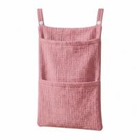 Portable Cotton Baby Diaper Bag Hanging Crib Bedside Nappy Pouch Multi-functional Storage Bag Newborn Item raudona