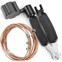 Acoustic Guitar Strings & 3-in-1 String Winder Cutter Tool Bronzed Guitar Strings & Bridge Pin Puller Guitar Changing Tool Set