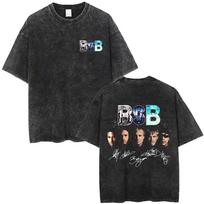 Washed Vintage Backstreet Boys Face Graphic T-shirt Men Women Fashion Pop Music T Shirts Men's Cotton Casual Oversized T-shirts XL įvairiaspalvis