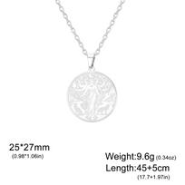 Hecate Triple Goddess Necklace Stainless Steel Greek Mythology Witchcraft Jewelry Occult Hekate Medallion Necklace for Women 45cm white
