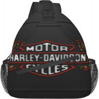 AU1709 Harley Davidson Sling krepšys vyriškas per petį krūtinės krepšys su gertuvės laikikliu Atsitiktinis krepšys per petį sportui kelionėms žygiams dviračių sportui