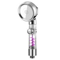3 funkcijų filtro dušo galvutė su stabdymo mygtuku Magic Waterline aukšto slėgio vonios kambario rankinis dušo antgalis shower head 8X24 cm sidabras