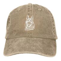 Washed Men's Baseball Cap German Shepherd Dog Trucker Snapback Caps Dad Hat K-9 Unit Police Dog Golf Hats Adjustable chaki