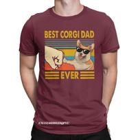 Men's T-Shirts Best Corgi Dad Ever Funny Corgi Owner Cool Cotton Tee Shirt Dog Animal Tshirt Round Collar Clothing Gift Idea XXXXL bordinė