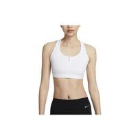 Nike Swoosh Vidutinio palaikymo Dri-FIT sportinis liemenukas su priekiniu užtrauktuku Moteriškas sportinis liemenukas Baltas FN2732-100 S
