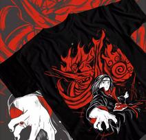 Itachi Uchiha T-shirt Manga Strip Swirl Naruto Shippuden Anime Manga Summer New Retro Fashion Men and Women Streetwear S