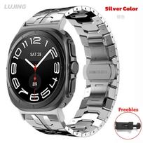 No Gaps Strap For Samsung Galaxy Watch Ultra 2025 47mm Band Curved End Metal Bracelet For Samsung Galaxy Watch 8 Classic 46mm 44mm 40mm Strap Correa Galaxy Watch 7 Ultra 47mm sidabras