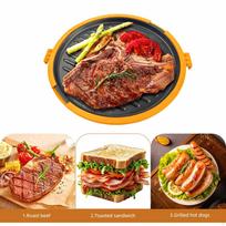 Microwave Grill Pan Cookware with Lid Fry Griddle Crisper for Office Sandwich Crisping Grilled