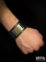 Pu Leather Bracelet European And American Punk Bear Animal Shape Bracelet For Men One Size bronza
