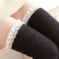 Lace Thigh High Socks Japanese Style Stockings Fashion Long Socks  Women Girls juoda