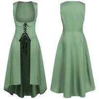 Women's Dress Sleeveless Underbust High Overdress Gothic Cosplay Costume L