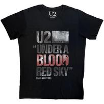 U2 Anglies Pluošto Marškinėliai: Raudono kraujo dangus Live (Juoda) OFICIALUS NAUJAS M