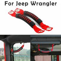 Specialiai sukurtas guminis rankenos laikiklis Jeep Wrangler JK/TJ/YJ/CJ Raudonas/Juodas Tinka vairuotojo/keleivio pusei raudona