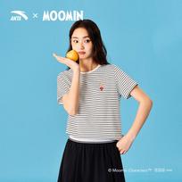 ANTA Moomin Collaboration Women's Quick-Dry Striped T-Shirt M