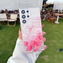 For Samsung S26 S25 Ultra S24 S23 S22 A56 A36 A16 Luminous Flowing Sand Glitter Phone Case Cover For Galaxy SAM S24 / S25 rožinė