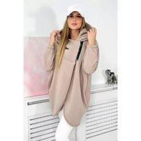Women's Oversized Asymmetric Zip Up Hoodie Coat Casual Long Sleeve Mid-Length Sweatshirt Jacket with Pockets S chaki