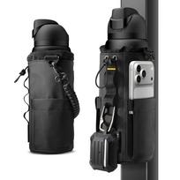 Spigen Life LF500 Magnetic Tumbler & Water Bottle Holder Bag — 5-Magnet Gym Mount, MOLLE Storage, Waterproof — Fits 20–40oz Bottles — Black (AFA09382)