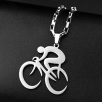 Free Spirit Cycling Enthusiast Chain For Women Men Stainless Steel Silver Color Sport Simple Male Hiphop Necklace Jewelry collar