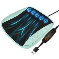 Vėsinanti sėdynės pagalvėlė su 5 ventiliatoriais, 3 greičio nustatymai, kvėpuojantis ledo šilko pamušalas automobilio interjero aksesuarams D black