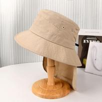 Waterproof Anti-UV Fishman Hat UPF 50+ Wide Brim Sun Hat Portable Foldable Bucket Hat  Summer smėlis