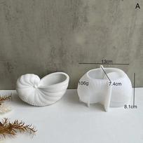 Conch Candle Jar Silicone Molds Diy Handmade Scented Wax Jewelry Storage Box Making Molds Plaster Cement Mould Home Decor Craft ADM 13*7.4*8.1cm gray