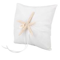 Dramblio kaulo spalvos žiedų nešėjo pagalvėlė-laikiklis, vestuvinė žiedų pagalvėlė su jūrų žvaigžde(20*20 cm) 20x20cm / 7.9x7.9in