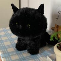 Animacinis juodas katinas pliušinis žaislas modeliavimas pliušinis katės lėlė tikroviškas minkštas iškamšytas gyvūnų lėlė Kawai gimtadienio dovana 30cm juoda