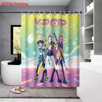 1Pc K-Pop Demon Hunters Printed Waterproof Shower Curtain Privacy Hanging Curtain With 12 Hooks Multiple Sizes Machine Washable 120*180cm