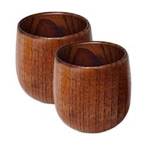 180ml Wooden Whiskey Tumbler 2 Pcs Wooden Bourbon Drinking Glass Creative Vintage Wooden Bourbon Glasses Set Men Dad Presents