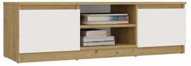 TV staliukas Malwa, balta sp./artisan oak, 120 cm x 40 cm x 36 cm