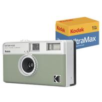 Kodak EKTAR H35 Film Camera with Kodak Ultramax 35mm Roll Film Bundle Half-Frame (Sage) 400/24EXP