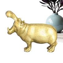 Metal Hippo Statue Miniature Copper Tabletop Ornament Handmade Art Miniature Hippo Models For Home Living Room Bookshelf China Mainland