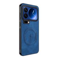 For Xiaomi 17 Pro Max Vintage Business Phone Case Cover Sheepskin Leather Magnetic Case Wireless Case Coque for Xiaomi 17 17 Pro Xiaomi 17 mėlyna