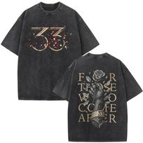 Washed Oversized T Shirt Clair Obscur Expedition  Vintage Unisex Women Classic Summer Short Sleeved Street Wear Couple Outfits S