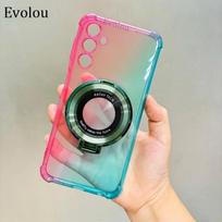 For Xiaomi POCO X7 Pro X 7 X7Pro Magnetic Wireless Charge Stand Case For Redmi Turbo 4 Gradient Soft Silicone Shockproof Cover For POCO X7 rožinė žalia spalva
