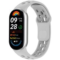 Silikoninis dirželis Xiaomi Mi Band 10 Priedai Sportinis kvėpuojantis Apyrankė Apyrankė dirželis pulseira correa skirtas Xiaomi Mi band 9 8 For Mi Band 10 9 8 pilka spalva