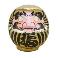 traditional Daruma size 2 total Japanese-made papier-mâché doll, (12cm length), gold. auksas
