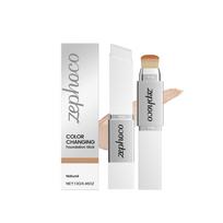 zephoco Natural Color 2-in-1 Color-Changing Foundation Stick, Lightweight, Hydrating, Natural Finish, Non-Cakey, Light and Clear Foundation white