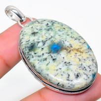 Natural K2 Blue Azurite Gemstone 925 Sterling Silver Gift Pendant 2.29  Z9W87