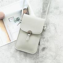 Nešiojamas mini liečiamas ekranas Pu Odinis vystyklų krepšys Mobilusis Telefonas Kišeninė Piniginė Crossbody Bag Kelionės pilka