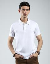 Monte Carlo Mens Solid White Collar Neck Half Sleeve T-Shirt 3XL balta