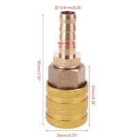 6 mm/8 mm Automobilio Padangos Ventilio Spaustukas Siurblio Antgalio Gnybtas Solidus Žalvarinis Jungtis Dviratis Motociklis Automobilio Padangos Oro Griebtuvas Pripūtimo Siurblio Adapteris 8mm beige