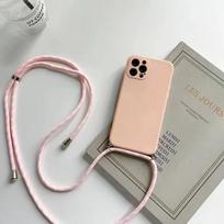 Necklace Crossbody Strap Lanyard Case For Vivo V40 SE V40 Pro V40 Lite 5g Soft Silicone Cord Cover Fundas Shell Phone Bumper For Vivo V40 5g&Case & Strap beige