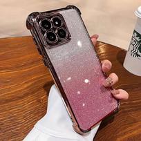 Honor400Išmanus dėklas Prabangus blizgus dangtelis Honor 400 Smart Lite 400pro Telefonams Skaidrus minkštas silikoninis smūgiams atsparus dėklas 400smart Dovana Honor 400 Smart rožinė