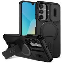 Stovas dėklas, skirtas Samsung Galaxy A17 5G A16 A26 A36 A56, atsparus smūgiams, su slankiu objektyvo apsauginiu dangteliu, skirtas Samsung A17 Galaxy A16 5G juoda