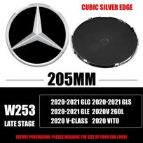 3D 185MM 205MM Priekinės grotelės Žvaigždės logotipas Emblema Ženklelis Automobilių aksesuarai Mercedes-Benz C/B/E klasei W206 W253 W213 GLC GLE V klasei