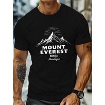 Men'S Plus Size Mount Everest Himalayas Adventure T-Shirt - Sweat-Wicking, Freedom of Movement, Casual Crew Neck, Short Sleeve 2XL juoda