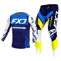 NAUJAS 2026 FXJ baltas enduro motocross aprangos komplektas mx marškinėliai kelnės žalia motociklo apranga mtb carracing kostiumas Off Road įranga S - 30 mėlyna