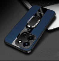 Plexiglass PU Odos Dėklas OnePlus Nord 6, Su Magnetiniu Metalo Žiedu Stovu Laikikliu, Atsparus Smūgiams Apsauginis Dangtelis OnePlus Nord 6 1+ For OnePlus Turbo 6V mėlyna