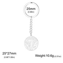 18K Gold Plated Hecate Pendant Keychain Stainless Steel Triple Goddess Wiccan Keychain Magic & Witchcraft Amulet Key Ring white